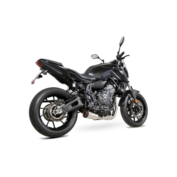 Scorpion Exhaust Yamaha MT-07 2022 - 2023 Red Power Full System Brushed Stainless Steel Sleeve